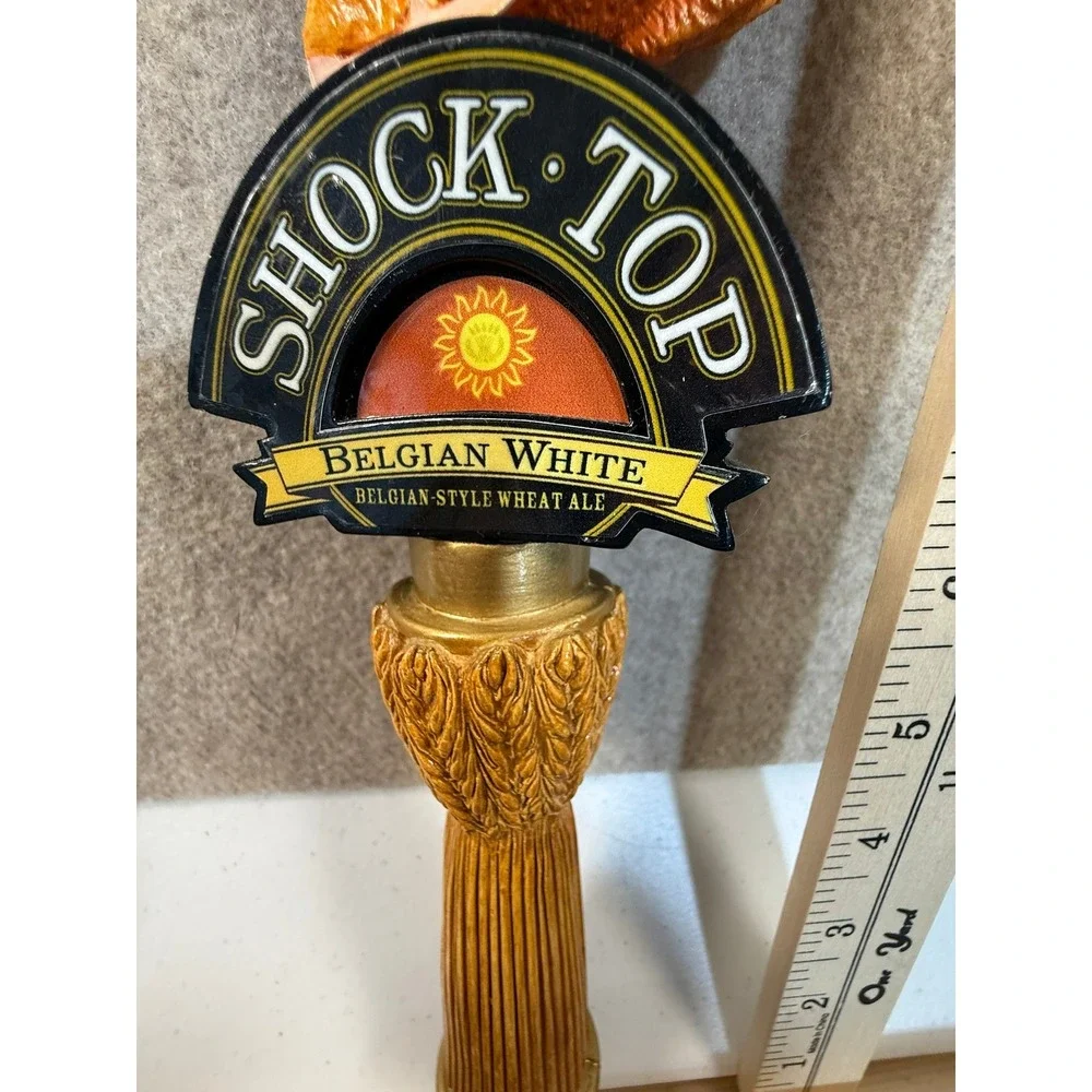 Shock Top Belgian White Beer Tap Handle Orange Mohawk Sunglasses Breweriana 10